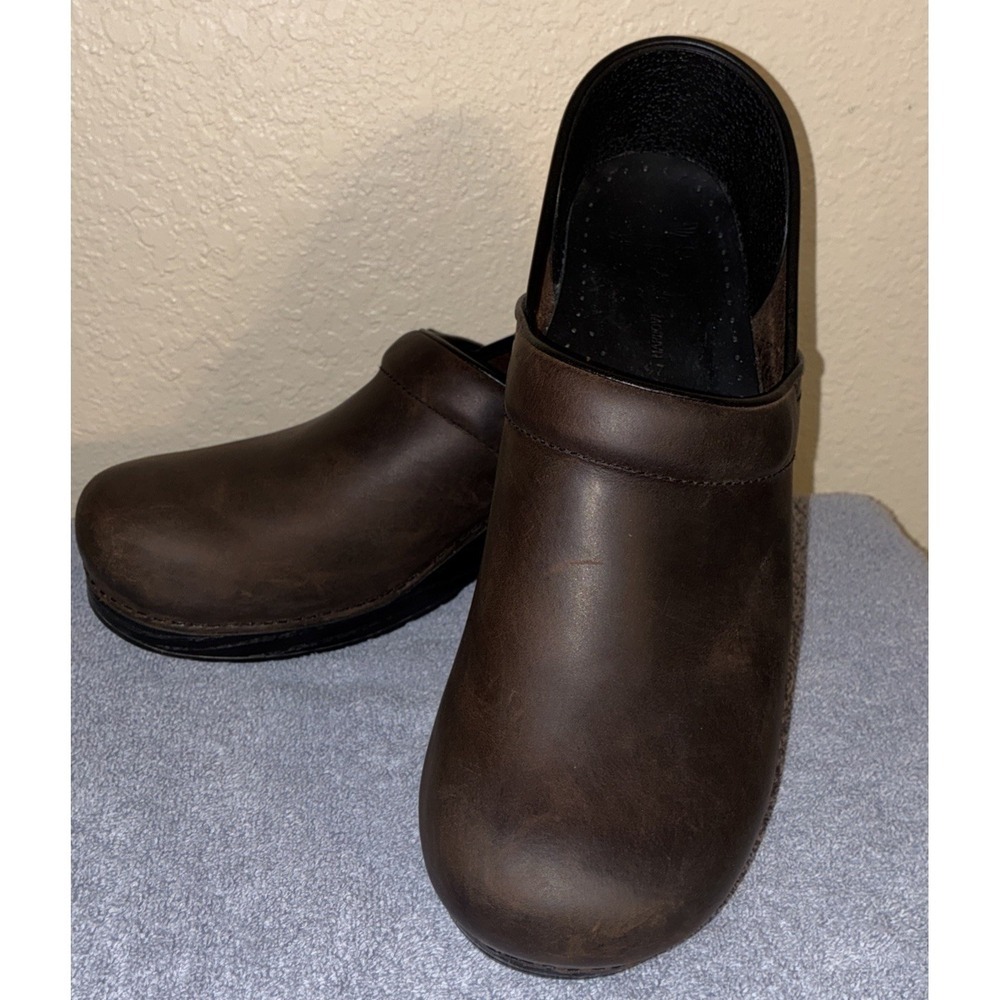 DANSKO Men's EU 47 Professional Antique BROWN LEATHER CLOG DENMARK Medical EUC